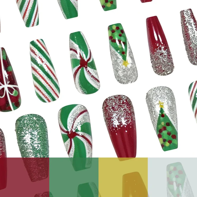 Holiday-Themed Decorative Nail Art Extensions Stornfield