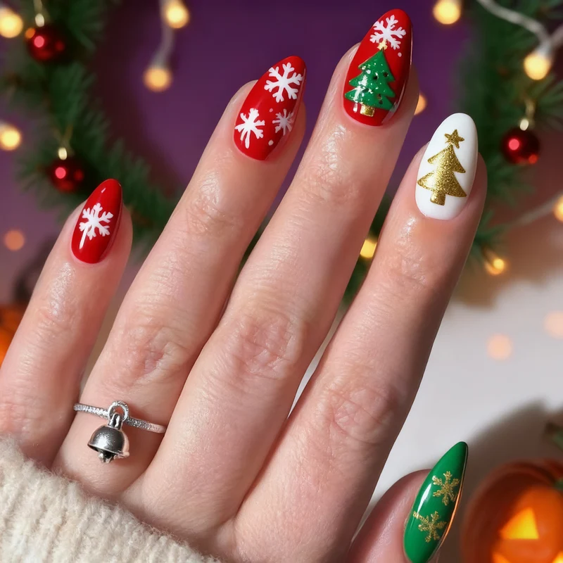 Holiday-Themed Decorative Nail Art Stornfield