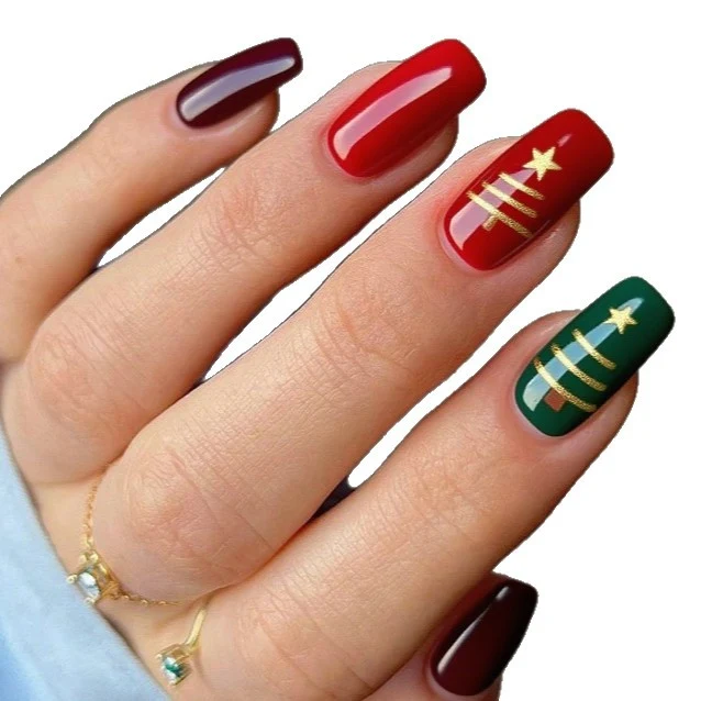 Holiday-Themed Acrylic Nail Art Set Stornfield