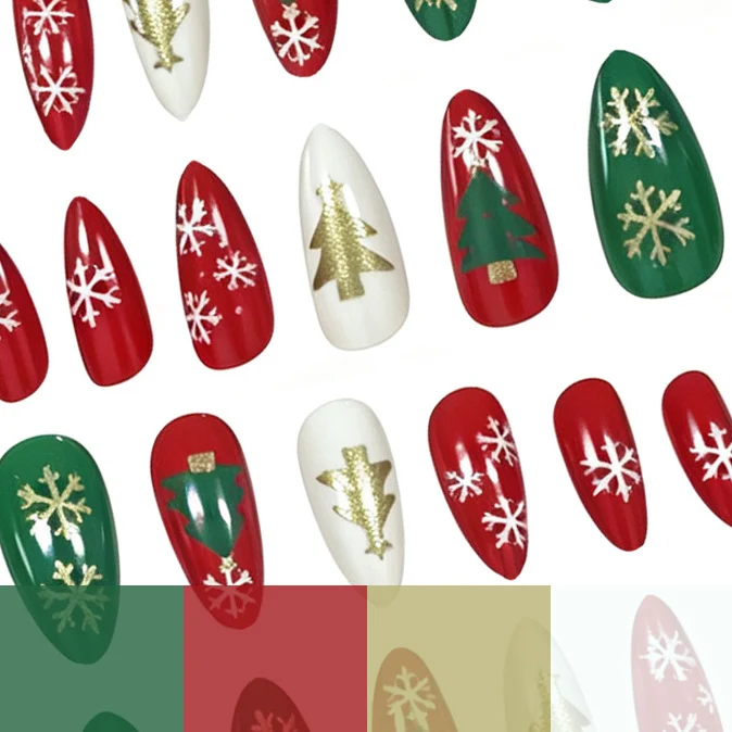 Holiday-Themed Acrylic Nail Art Stornfield