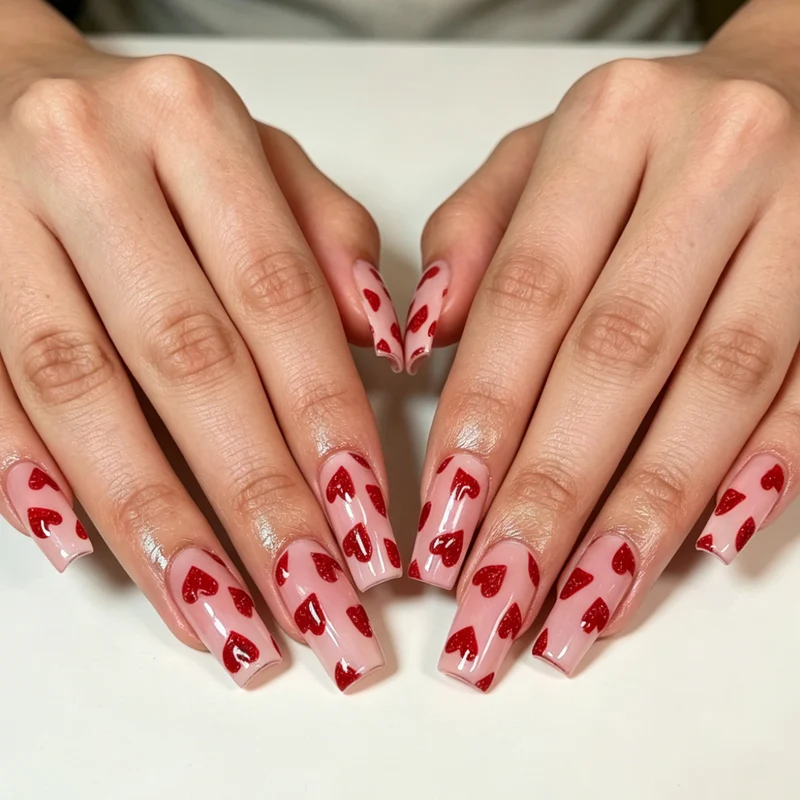 Heart-Themed Nail Art Stornfield