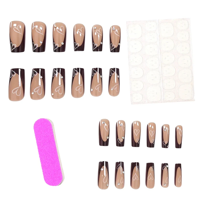 Heart-Print Decorative Nail Enhancements Stornfield