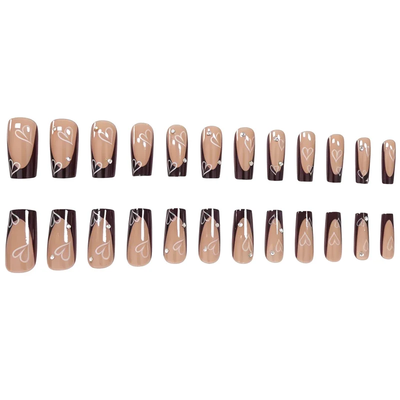 Heart-Print Decorative Nail Enhancements Stornfield