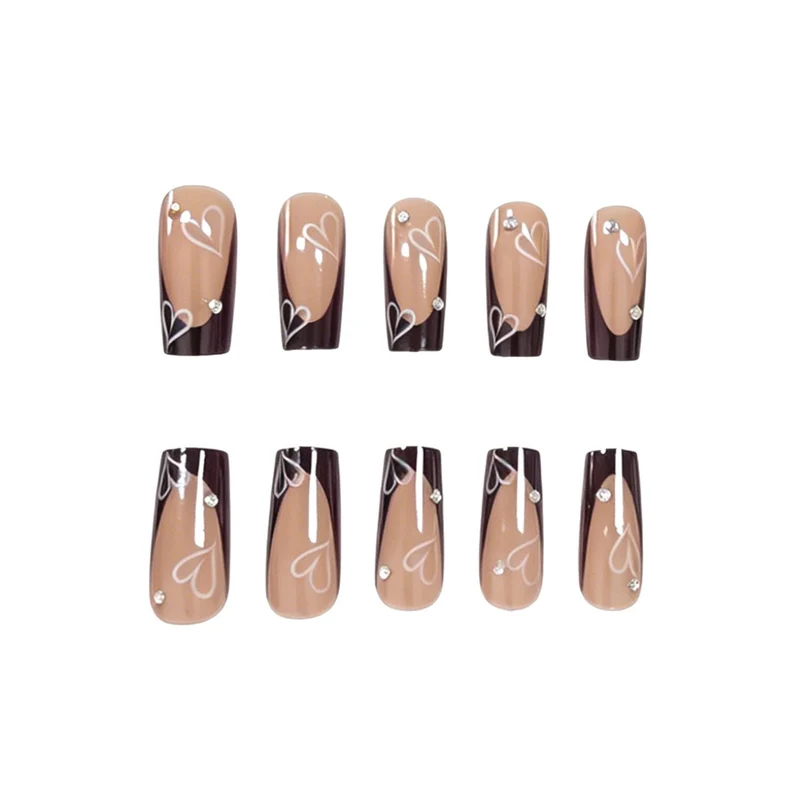 Heart-Print Decorative Nail Enhancements Stornfield