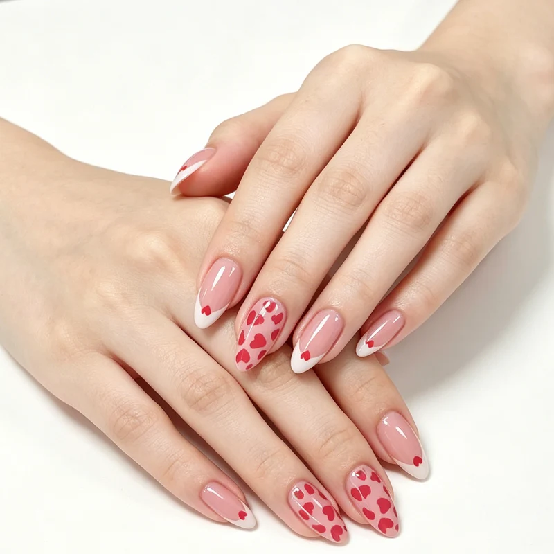 Heart-Patterned Nail Art Enhancements Stornfield
