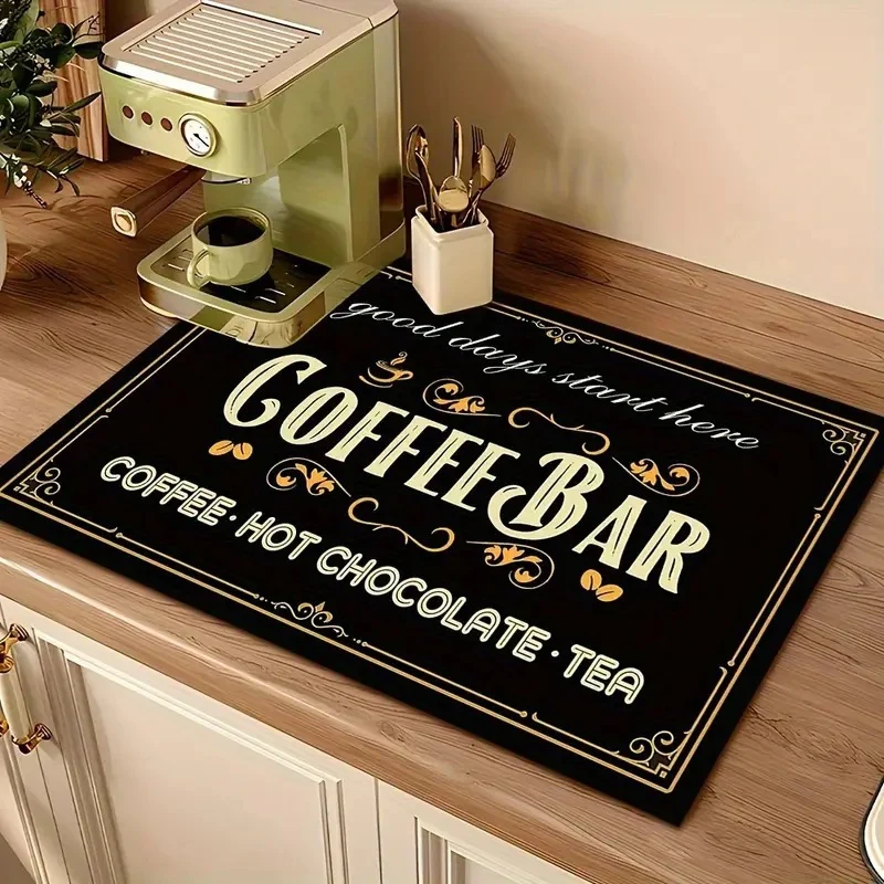 Coffee-Themed Kitchen Mat