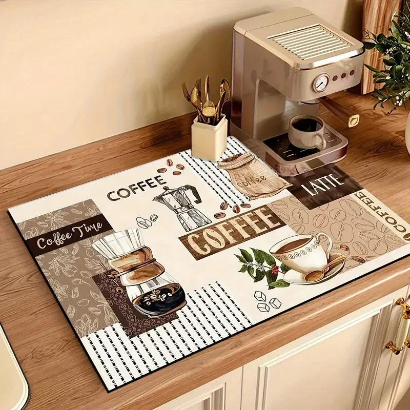 Coffee-Themed Kitchen Mat