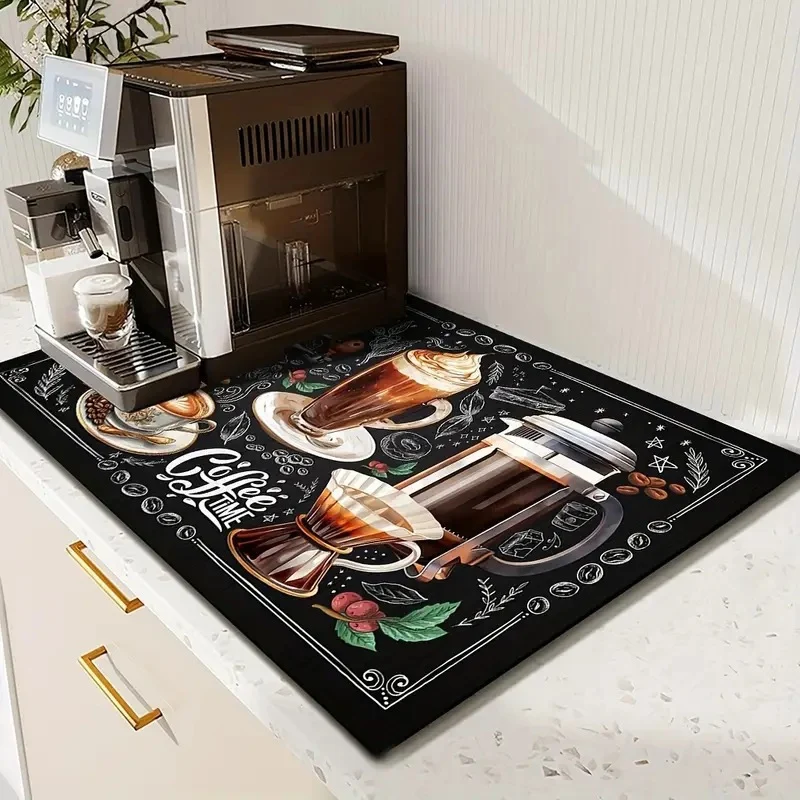 Coffee-Themed Kitchen Mat