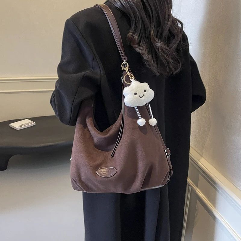 Soft Suede Slouchy Shoulder Bag