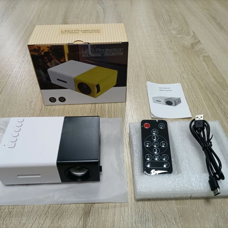 Portable LED Projector, 20–60 Inch