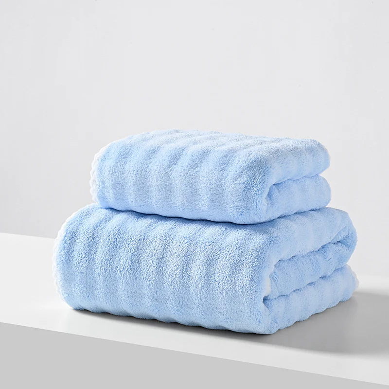 Bath towel and hand towel made of coral fleece