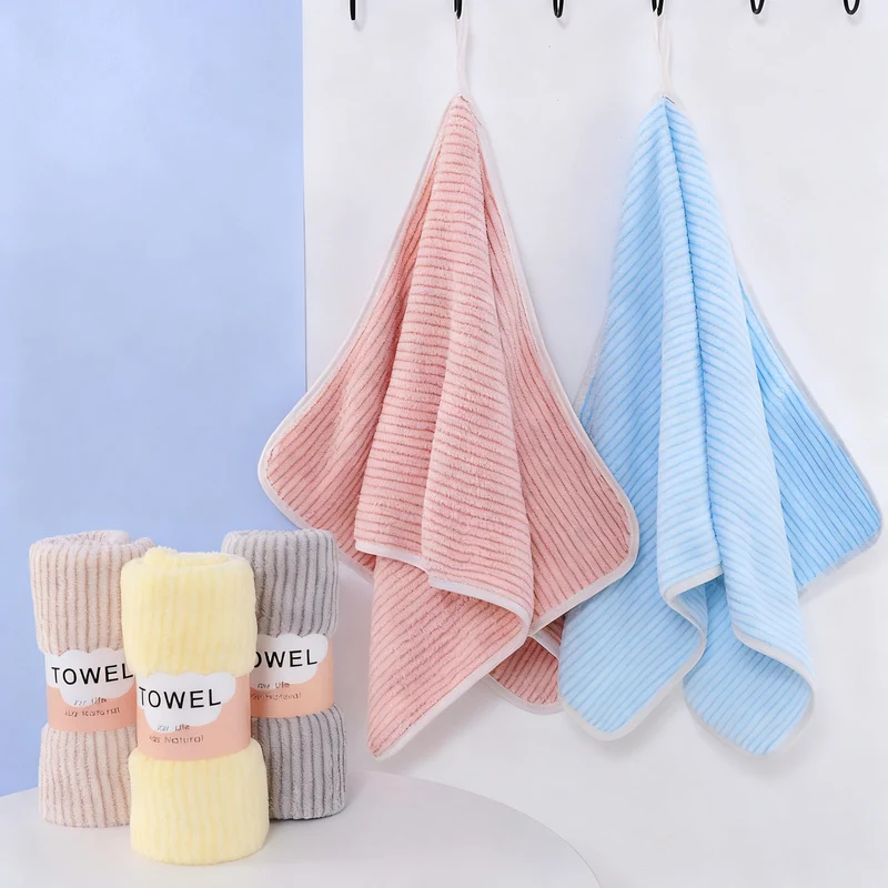 Bath towel and hand towel made of coral fleece
