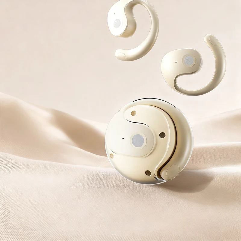 Bluetooth earbuds, open-ear design, sporty