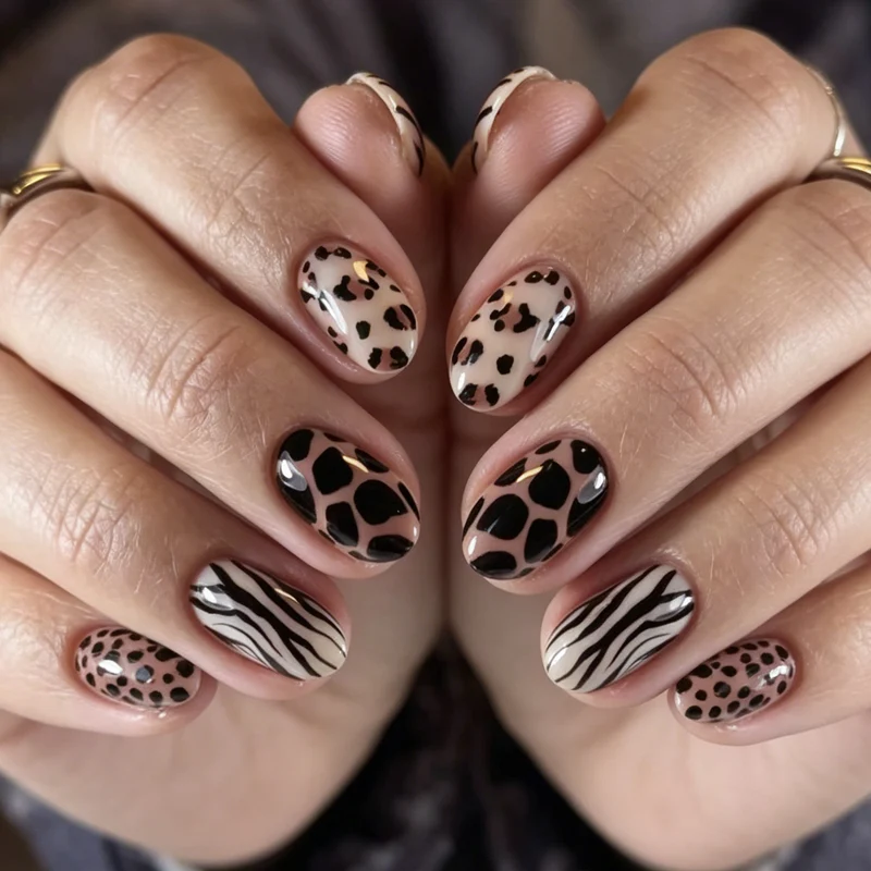 Animal Print Acrylic Nail Set Stornfield