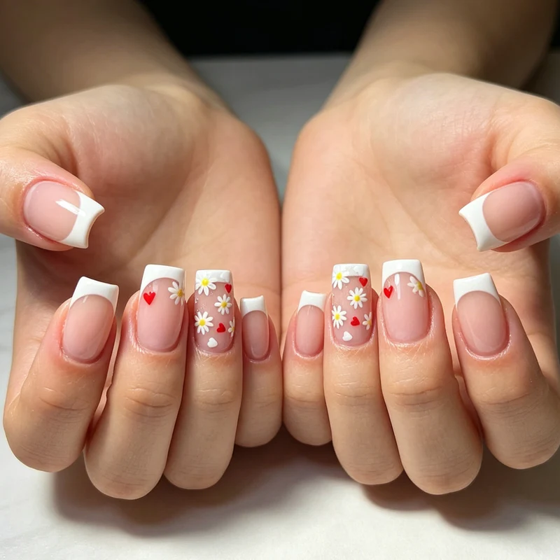 Acrylic Floral Nail Art Enhancements Stornfield