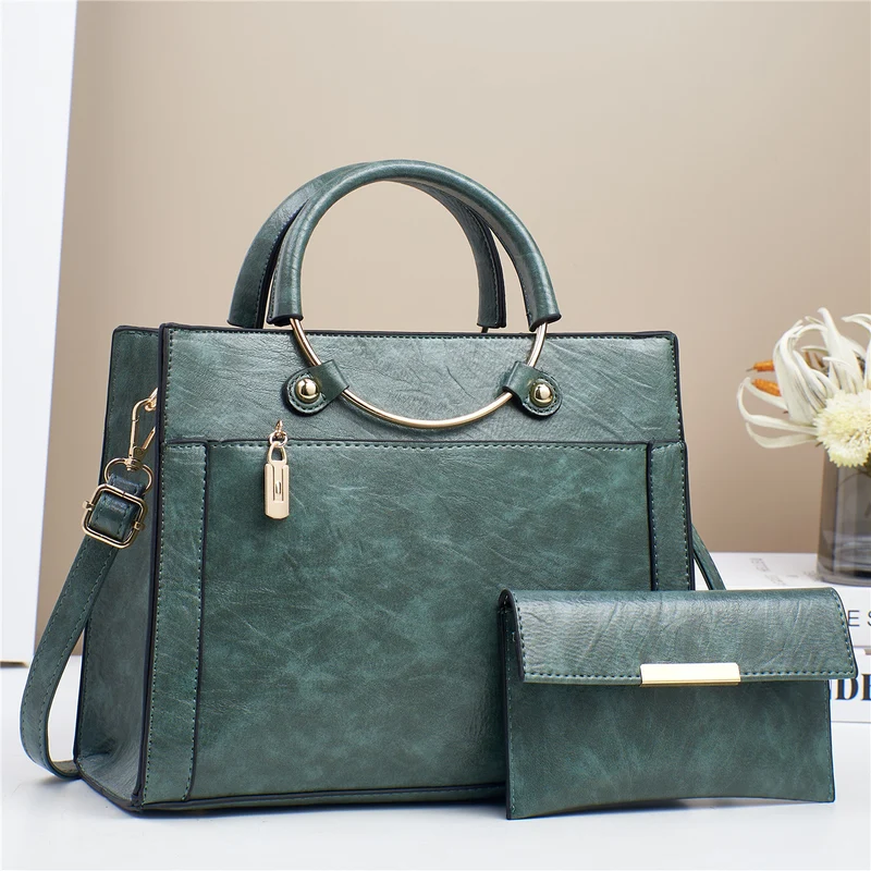 Elegante Handtasche mit Abnehmbaren Schulterriemen und Passendem Geldbeutel Karnz
