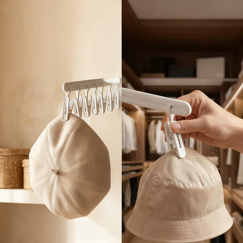 Clothes hook organizer with clips