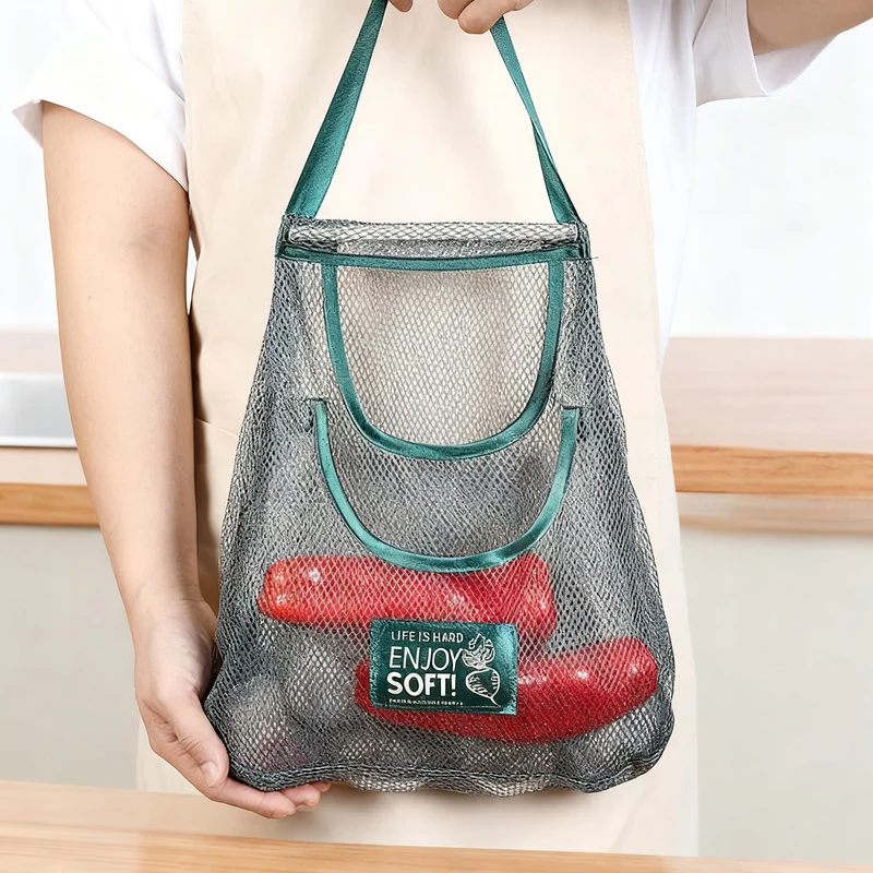 Hanging net for fruits and vegetables