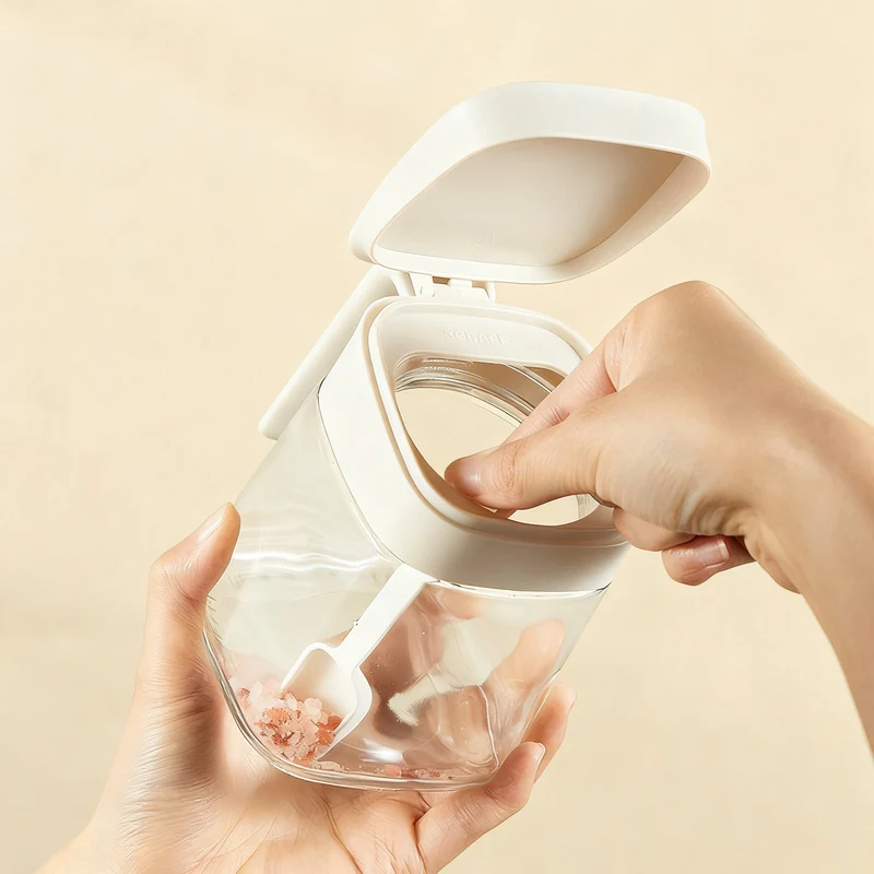 Glass spice boxes with lid, modern