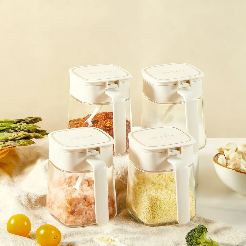 Glass spice boxes with lid, modern