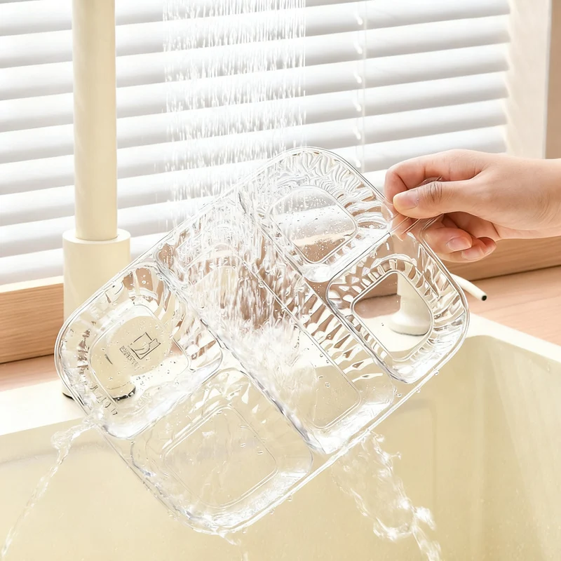 Divided serving tray with compartments, wall mountable