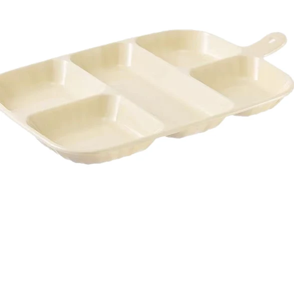 Divided serving tray with compartments, wall mountable