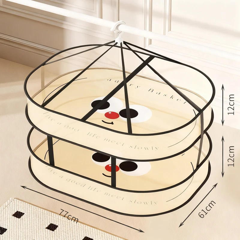 Foldable laundry drying nets, multilayer