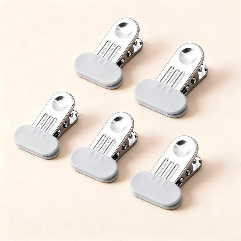 Stainless steel clothespins with wide rubber mouth