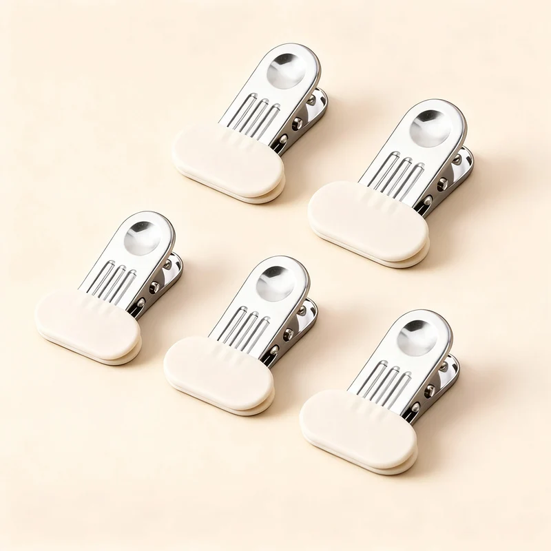 Stainless steel clothespins with wide rubber mouth