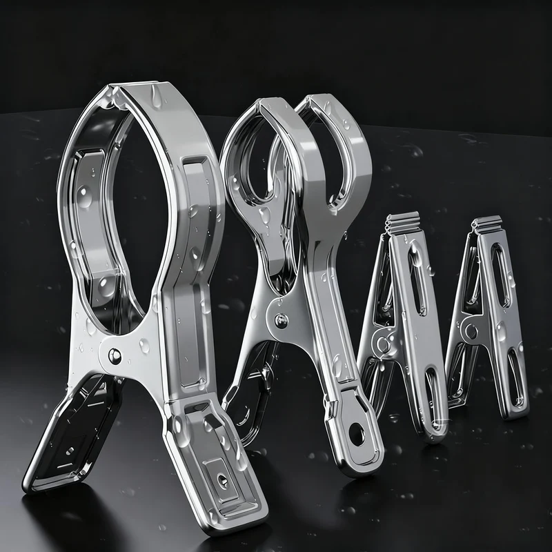 Stainless steel clothespins, large, wind resistant