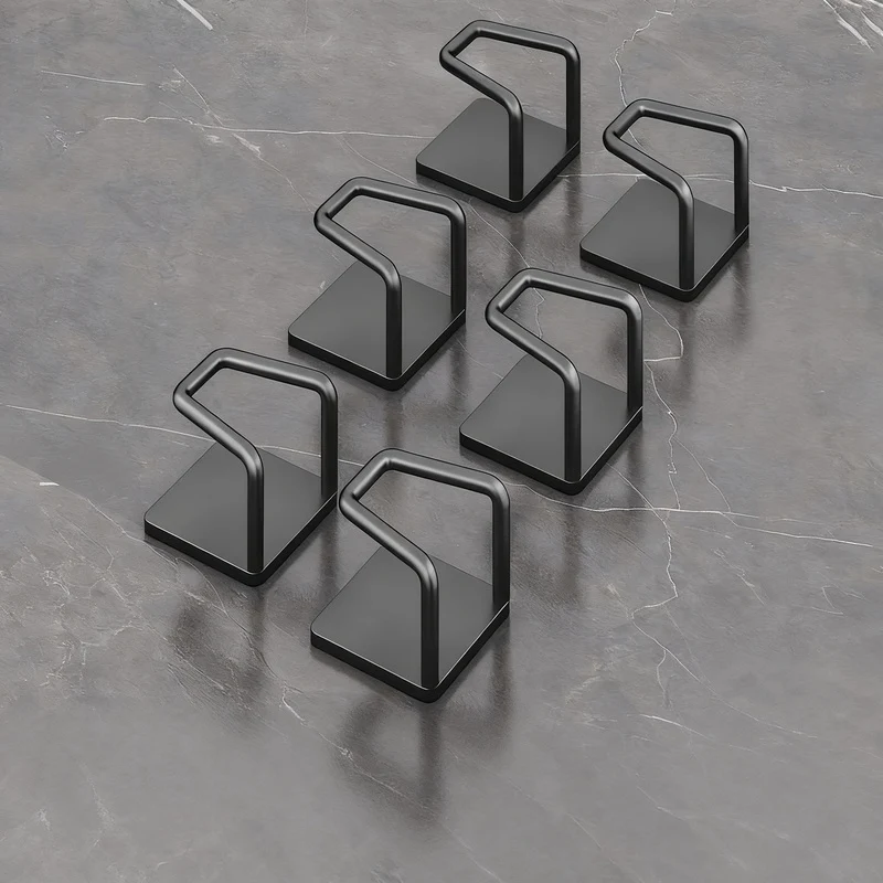 Stainless steel wall hooks without drilling, set of 6/8