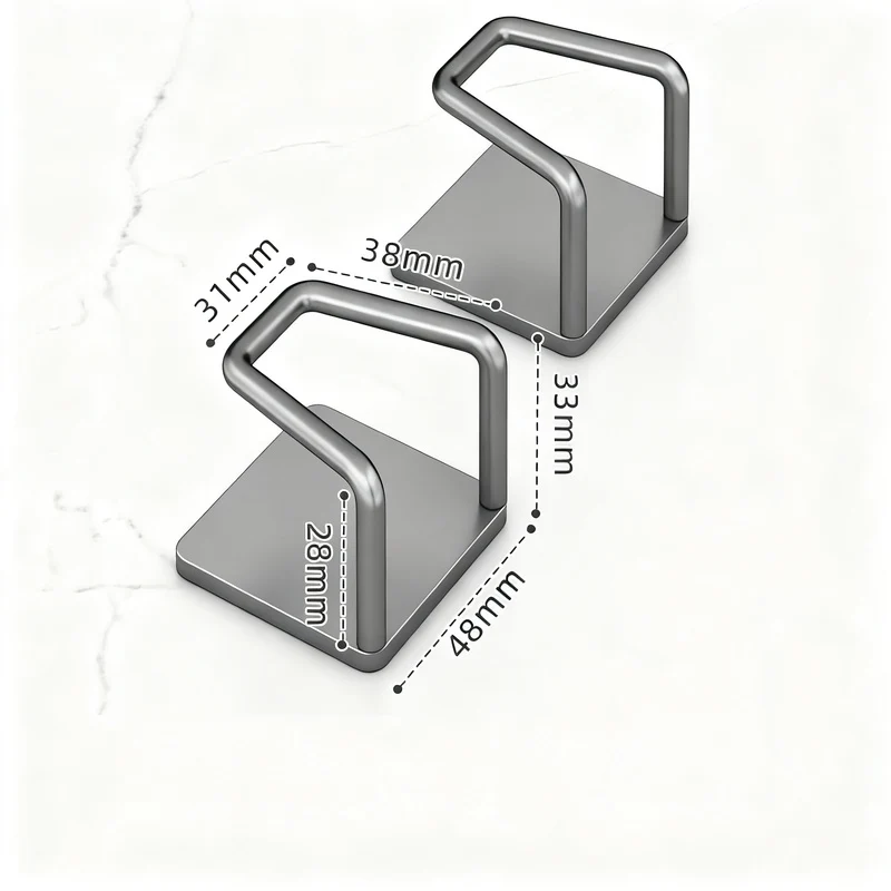 Stainless steel wall hooks without drilling, set of 6/8