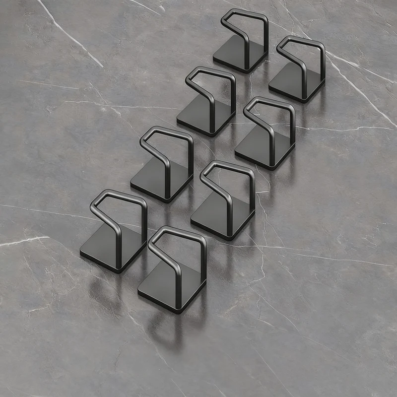 Stainless steel wall hooks without drilling, set of 6/8