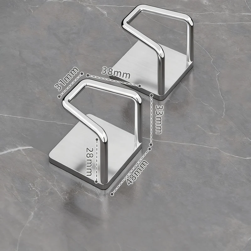 Stainless steel wall hooks without drilling, set of 6/8