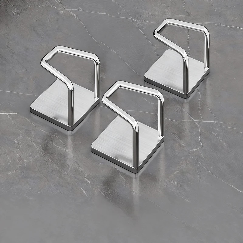Stainless steel wall hooks without drilling, set of 6/8
