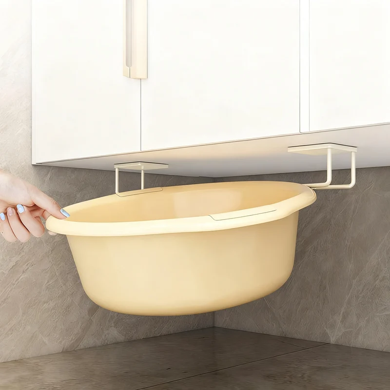 Stainless steel hooks for under-cabinet, no drilling