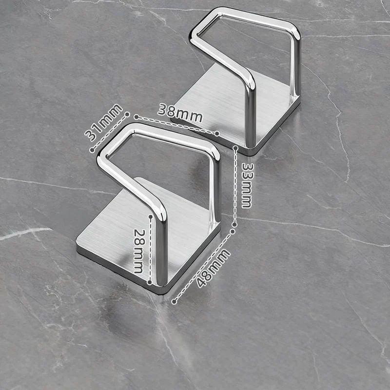 Stainless steel hooks for under-cabinet, no drilling