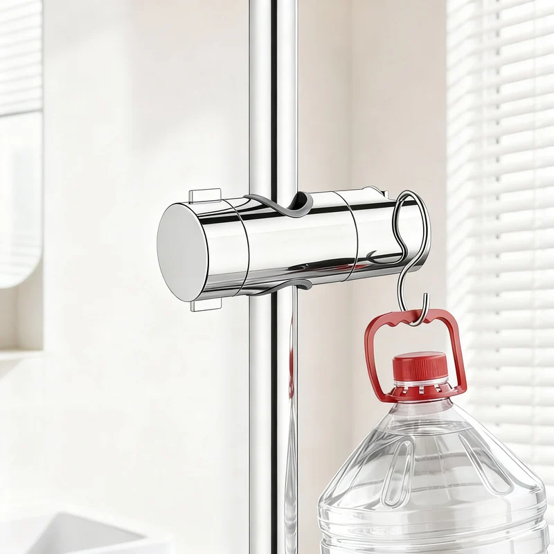 Shower head holder without drilling, adjustable