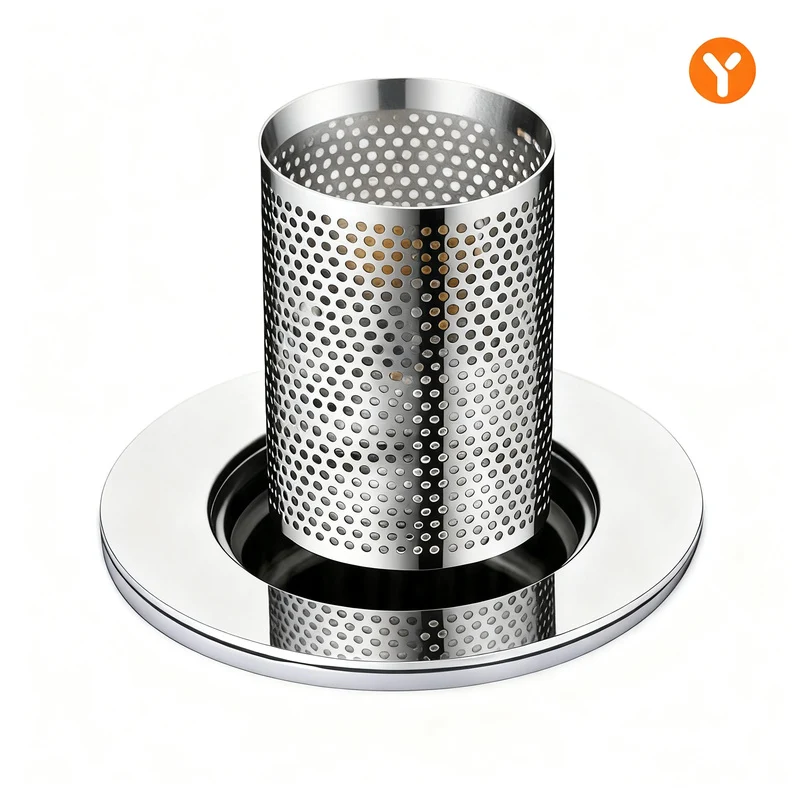 Push-button drain valve for sink, copper-plastic