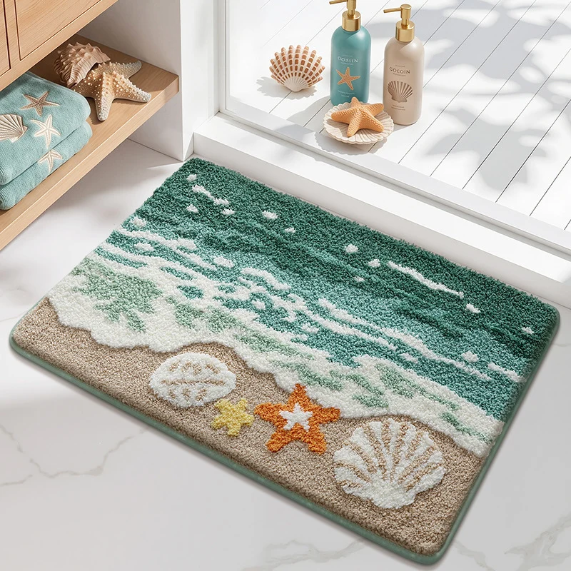 Soft Textured Abstract Pattern Bath Mat