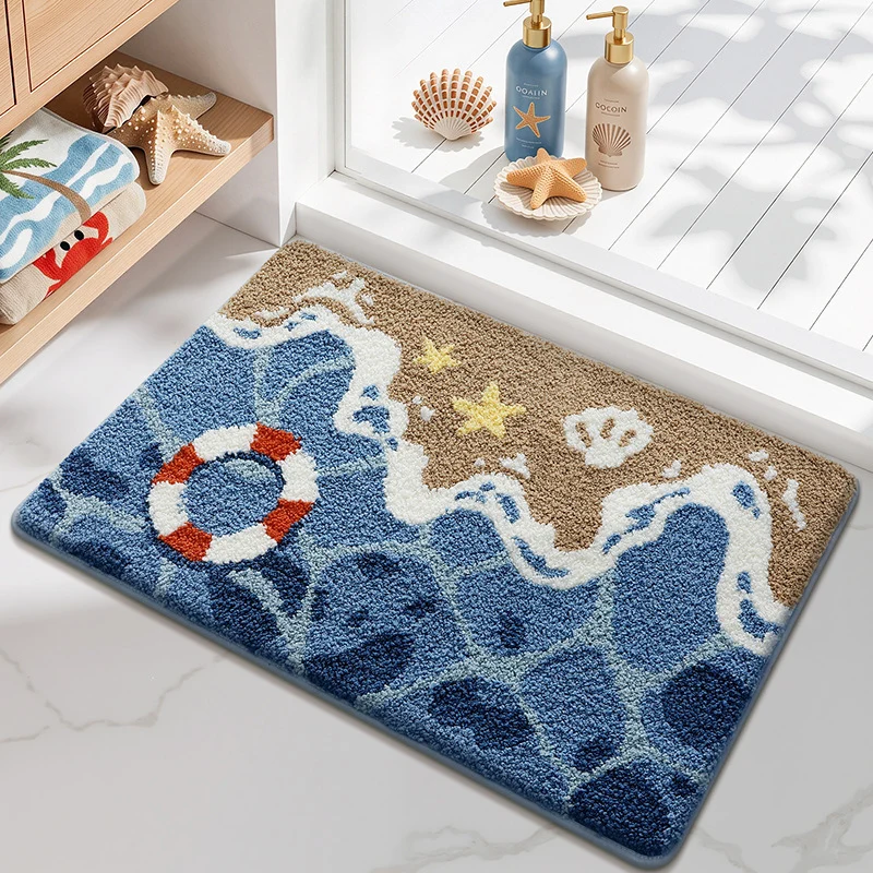Soft Textured Abstract Pattern Bath Mat