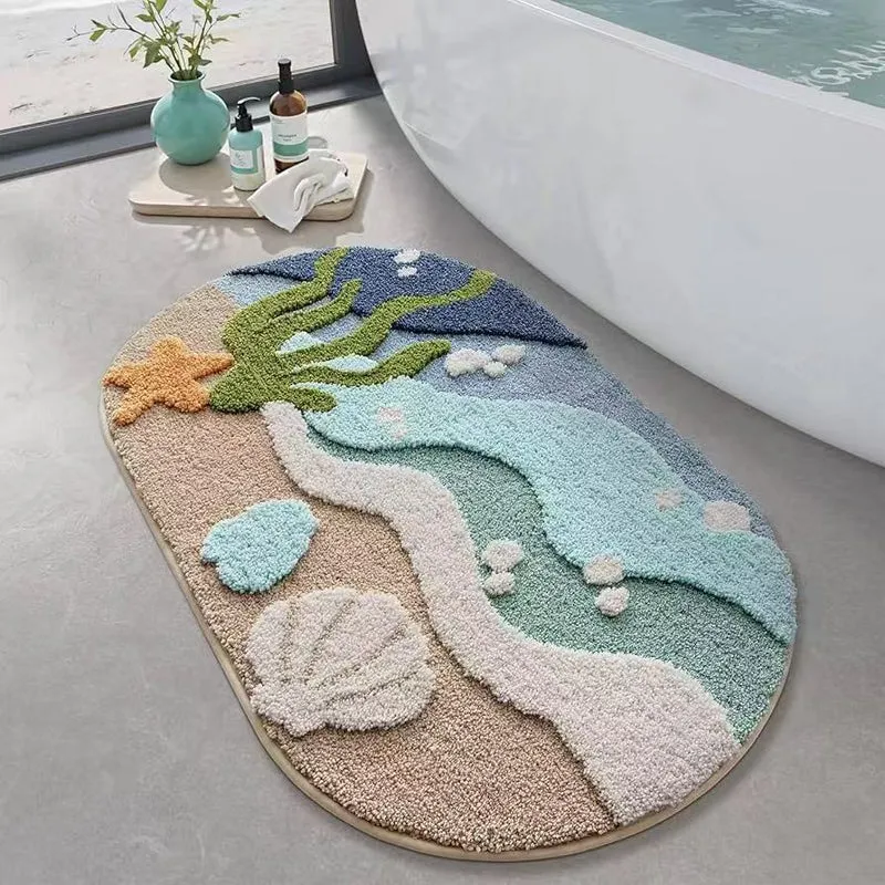 Soft Textured Abstract Pattern Bath Mat