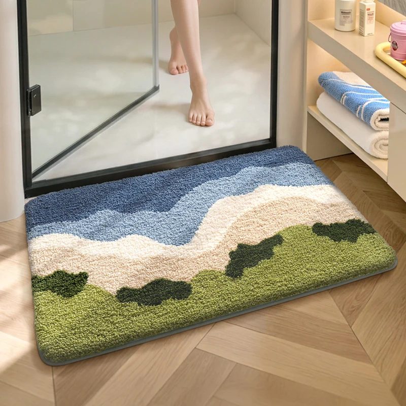 Soft Textured Abstract Pattern Bath Mat
