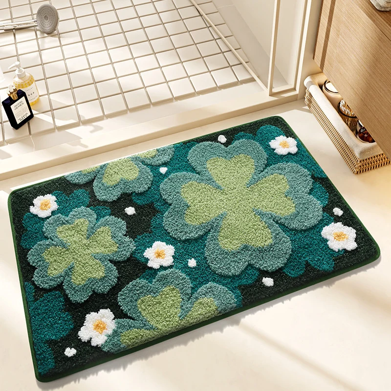 Soft Textured Abstract Pattern Bath Mat