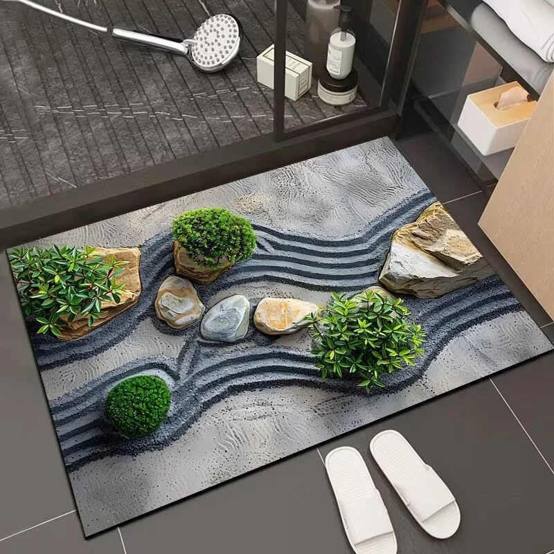 Reflective Floral Bath Mat