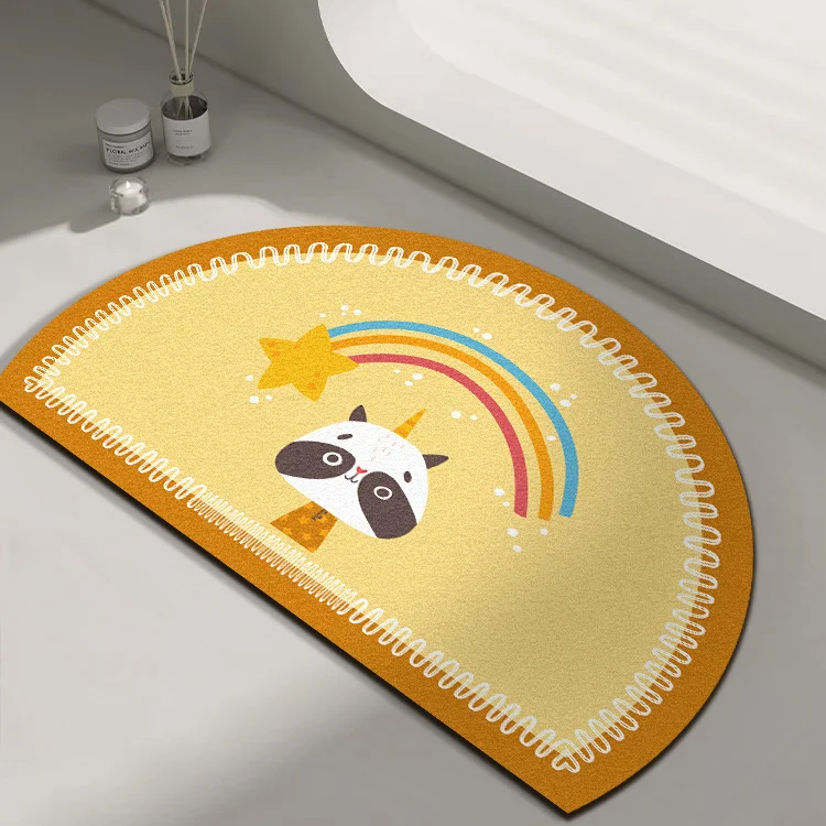 Playful Giraffe Themed Bath Mat