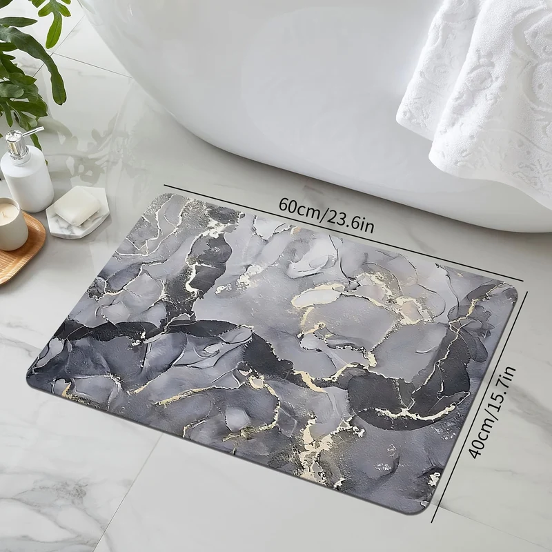 Luxurious Marble Design Bath Mat