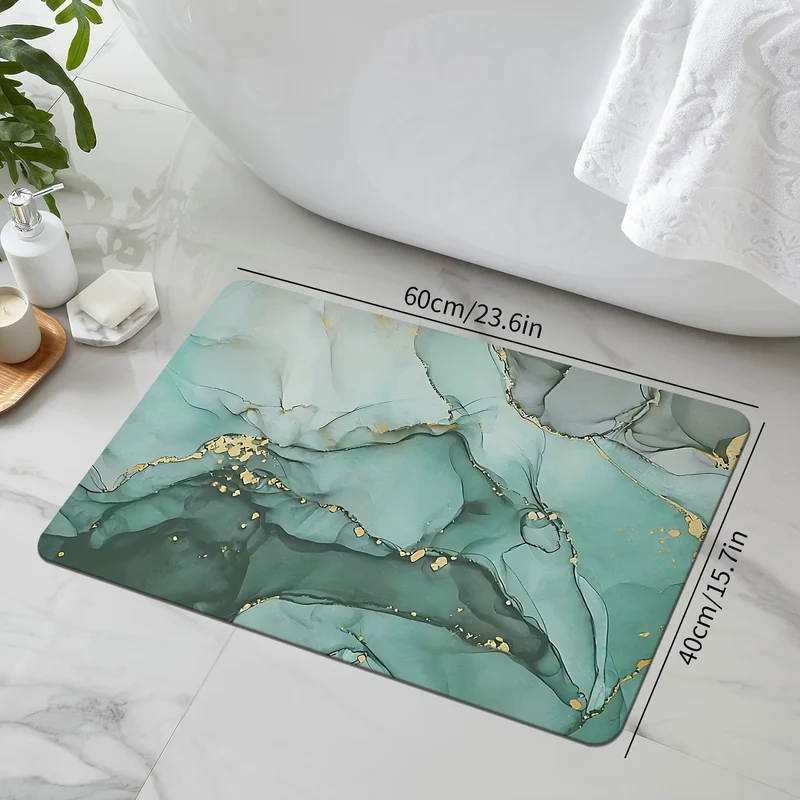 Luxurious Marble Design Bath Mat