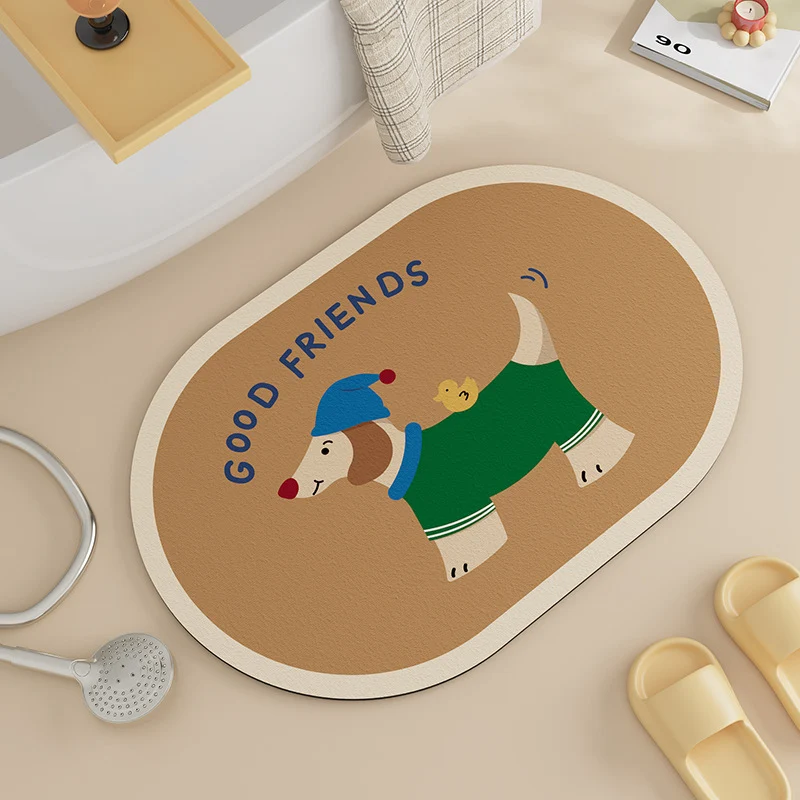 Fun Cartoon Dog Bath Mat
