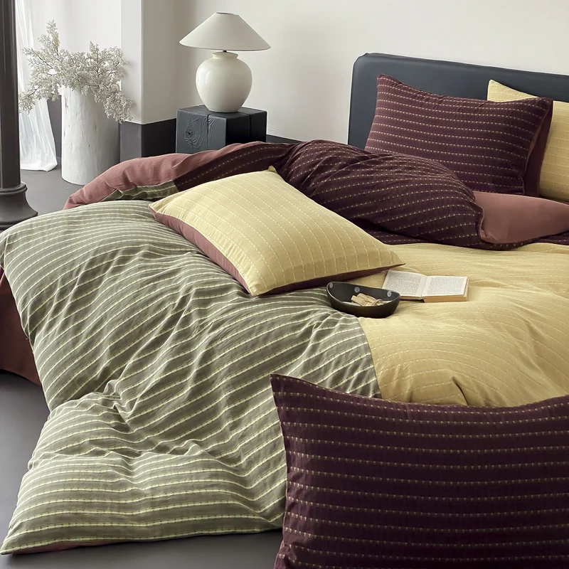 Wende duvet cover set made of cotton jersey with fine quilted texture Stornfield